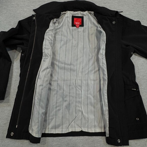 ESPRIT Womens Size XL Black Zip Front Utility Jacket Drawstring Waist Pockets - Picture 6 of 15